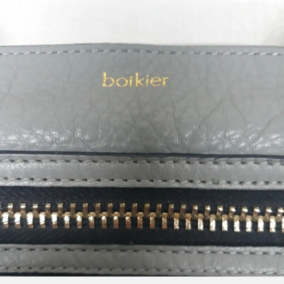 BOTKIER New York  Pebbled Leather Handbag Shoulder bag Gold Zippers Purple Liner - Picture 12 of 12